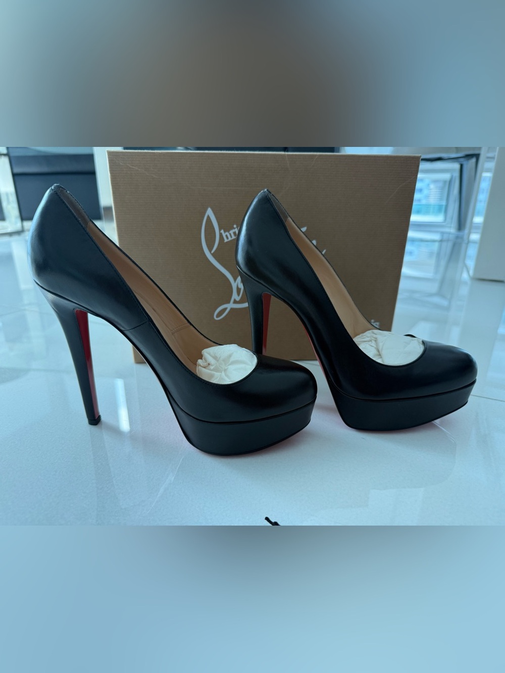 Christian Louboutin BIANCA 140 KID New w original box dust bag heel replacement